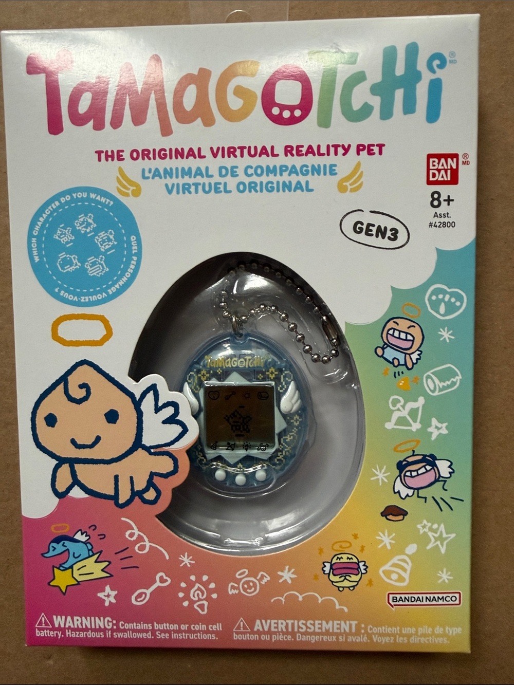 Tamagotchi Gen 3 Virtual Pet Keychain - Teal Blue